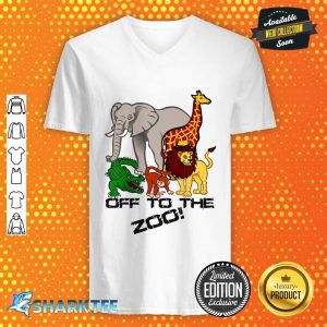 Kids Off To The Zoo Animal Boys Girls Child Trip Vacation V-neck