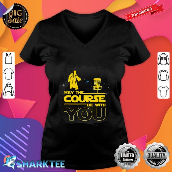 May The Course Be With You Funny Disc Golf V-neck