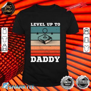 Mens First Time Dad Level Up To Daddy Gamer Father Fathers Day Shirt