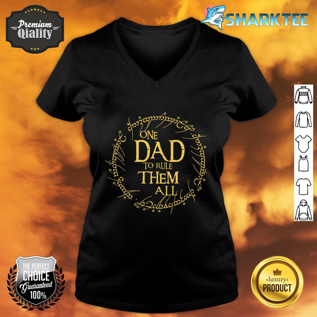 Mens One Dad to Rule Them All Fathers Day Gift V-neck 