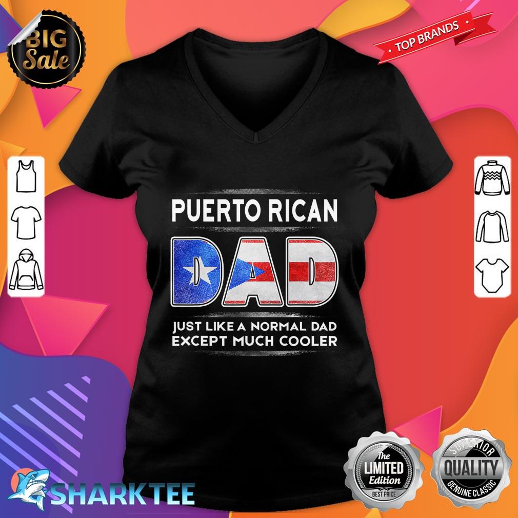 Mens Puerto Rican Dad is Much Cooler Fathers Day V-neck 