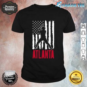 Nice Vintage Atlanta American Flag Distressed Baseball Shirt