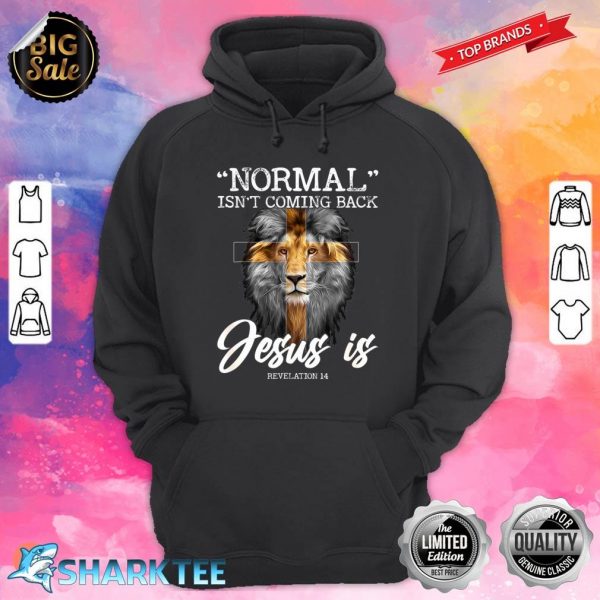 Normal isnt Coming Back But Jesus Is Cross Christian Hoodie