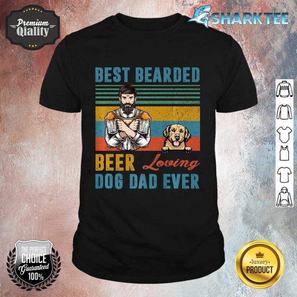 Best Bearded Beer Loving Dog Dad Golden Retriever Pet Lover Premium Shirt