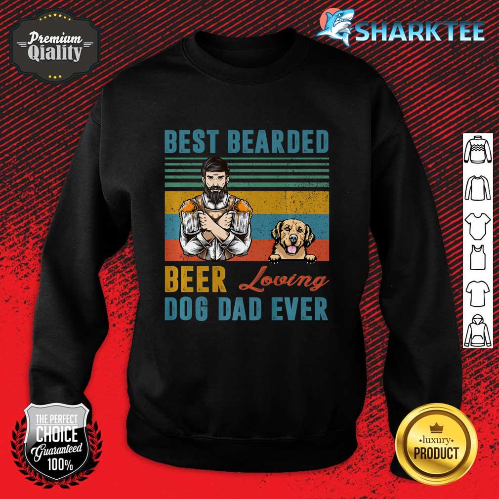 Best Bearded Beer Loving Dog Dad Golden Retriever Pet Lover Premium Sweatshirt