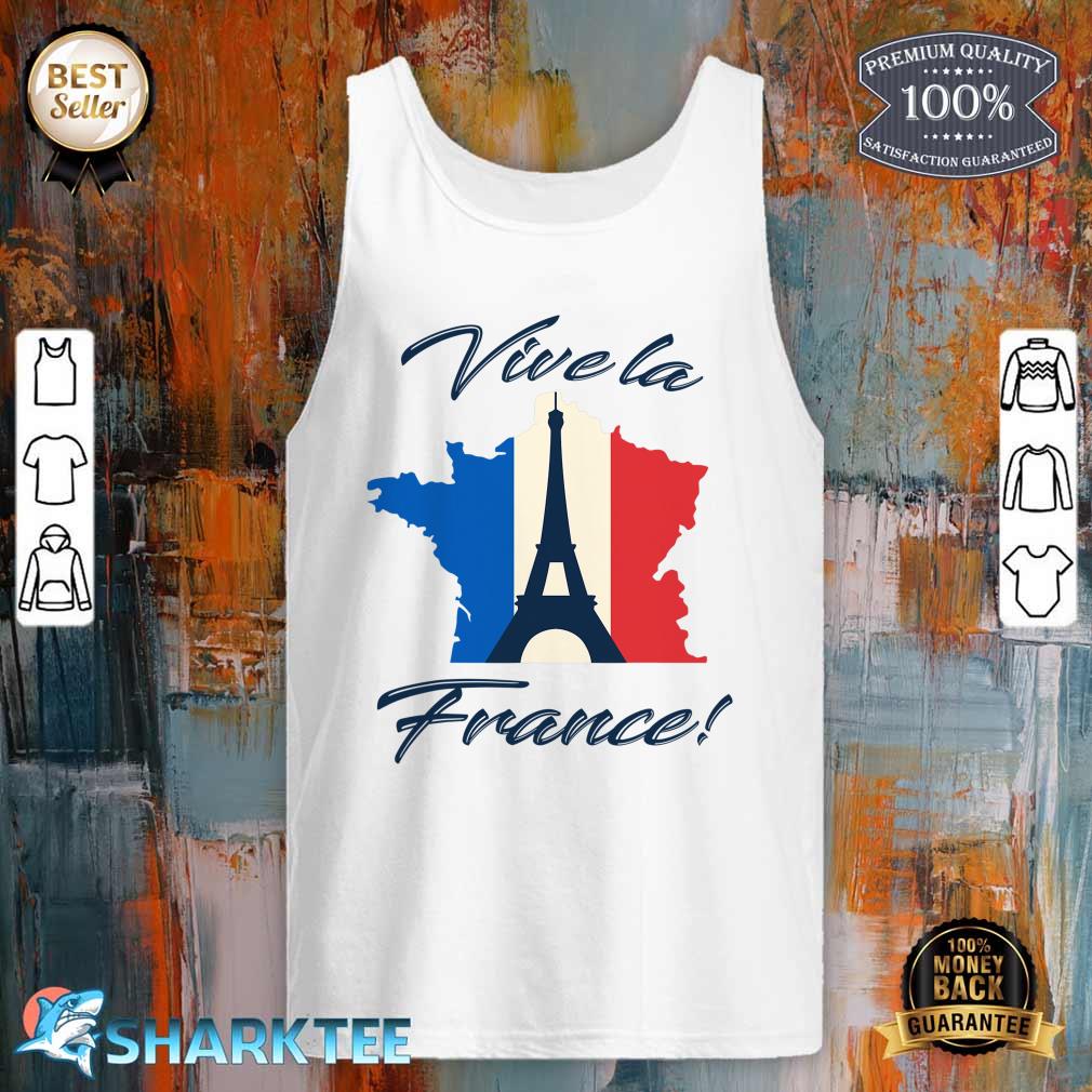 Paris France Flag Eiffel Tower French Souvenir Travel Tank Top