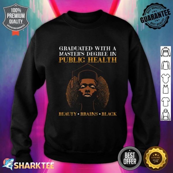 Black Queen Brains MPH Public Health Masters Graduation Premium Sweatshirt