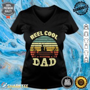 Reel Cool Dad Fisherman Daddy Father's Day Tee Fishing V-neck