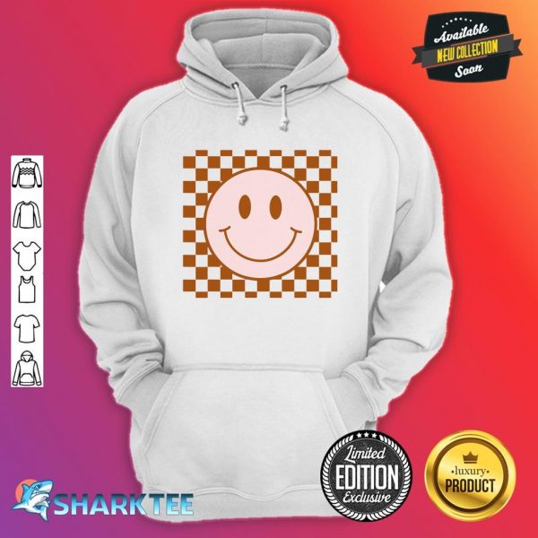Retro Happy Face Smiley Face Checkered Pattern Trendy Hoodie
