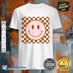 Retro Happy Face Smiley Face Checkered Pattern Trendy Shirt