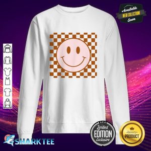 Retro Happy Face Smiley Face Checkered Pattern Trendy Sweatshirt