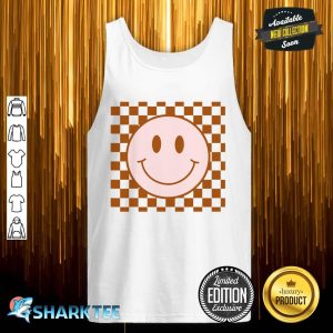 Retro Happy Face Smiley Face Checkered Pattern Trendy Tank Top