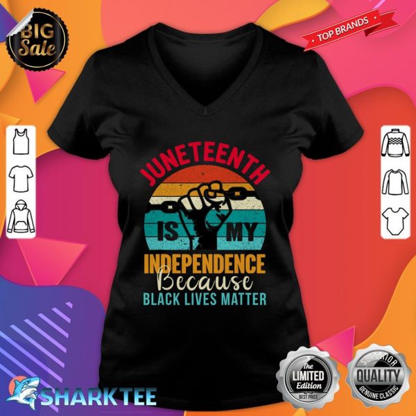 Retro Juneteenth Is My Independence Day Free Since 1865 V-neck