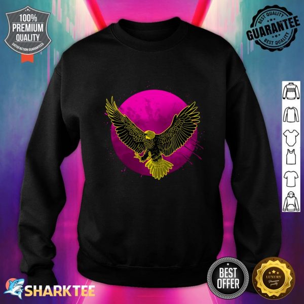 Retro Psychedelic Eagle flying birds Sweatshirt