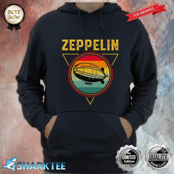 Retro Zeppelin Funny Dirigible Blimp Airship 70s 80s Hoodie