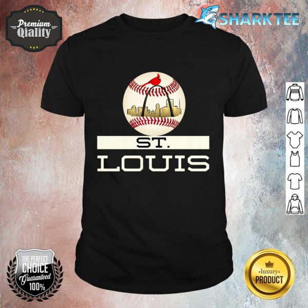 Saint Louis Red Cardinal Cool Baseball Skyline Logo Shirt