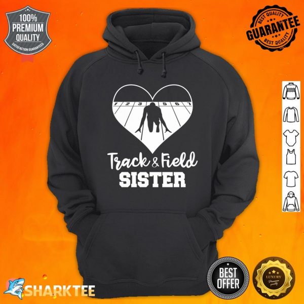 Track And Field Sister Heart Funny Athletic Hoodie