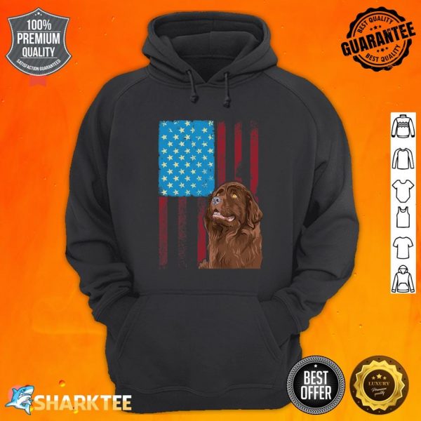 USA American Flag Patriotic Dog Newfoundland Hoodie