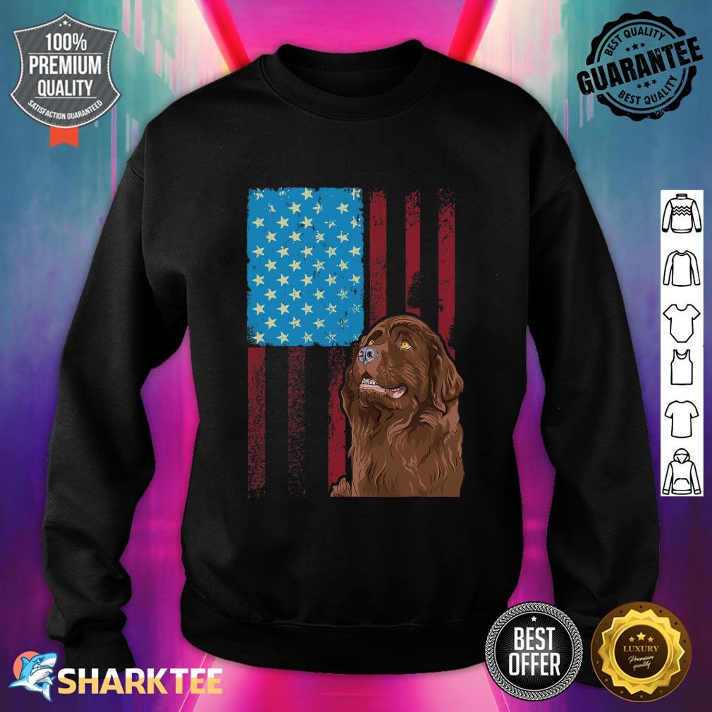 USA American Flag Patriotic Dog Newfoundland Sweatshirt
