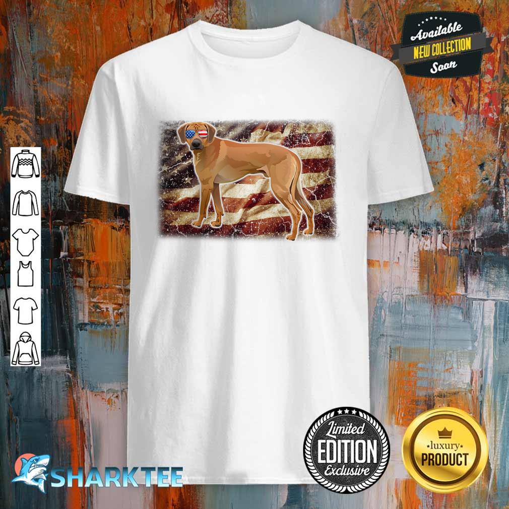 USA American Flag Patriotic Dog Rhodesian Ridgeback Shirt