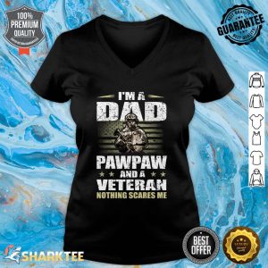 Veteran 365 I'm A Dad Pawpaw Veteran Father's Day Funny Men V-neck