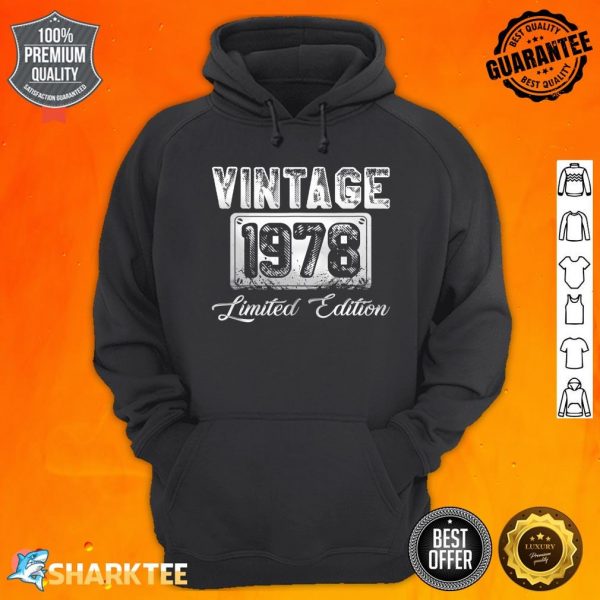 Vintage 1978 Limited Edition 44 Years Old 44th Birthday Hoodie