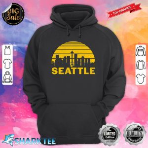 Vintage Seattle Washington Cityscape Retro Hoodie