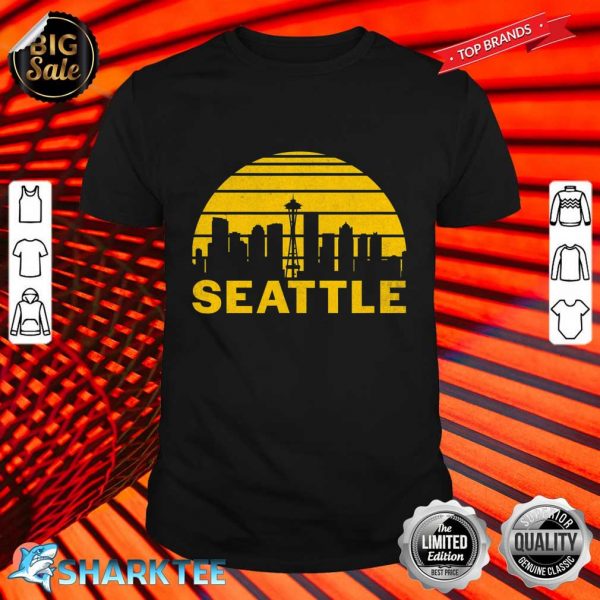Vintage Seattle Washington Cityscape Retro Shirt
