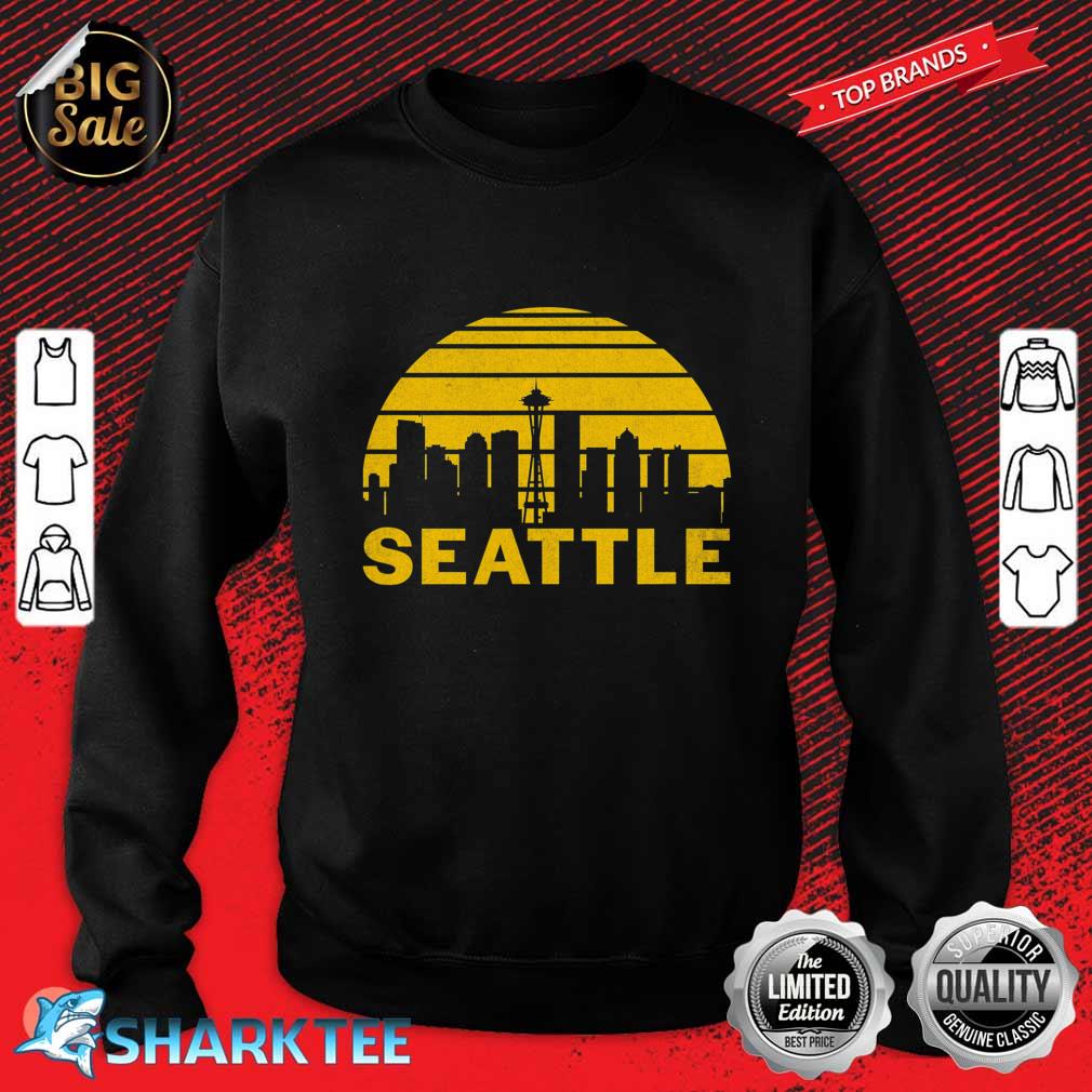 Vintage Seattle Washington Cityscape Retro Sweatshirt