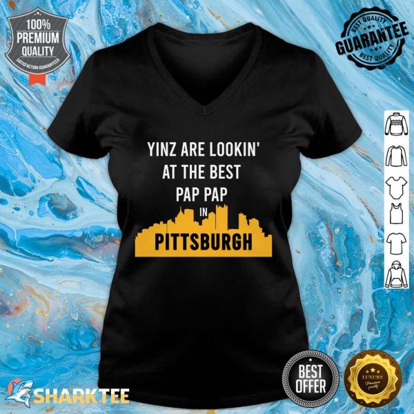 Yinz Looking at Best Yinzer Pap Pap Pittsburgh PA V-neck