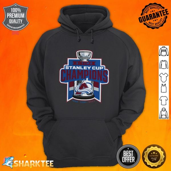 3-Time Colorado Avalanche Stanley Cup Champions 1996 2001 2022 Hoodie