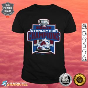 3-Time Colorado Avalanche Stanley Cup Champions 1996 2001 2022 Shirt
