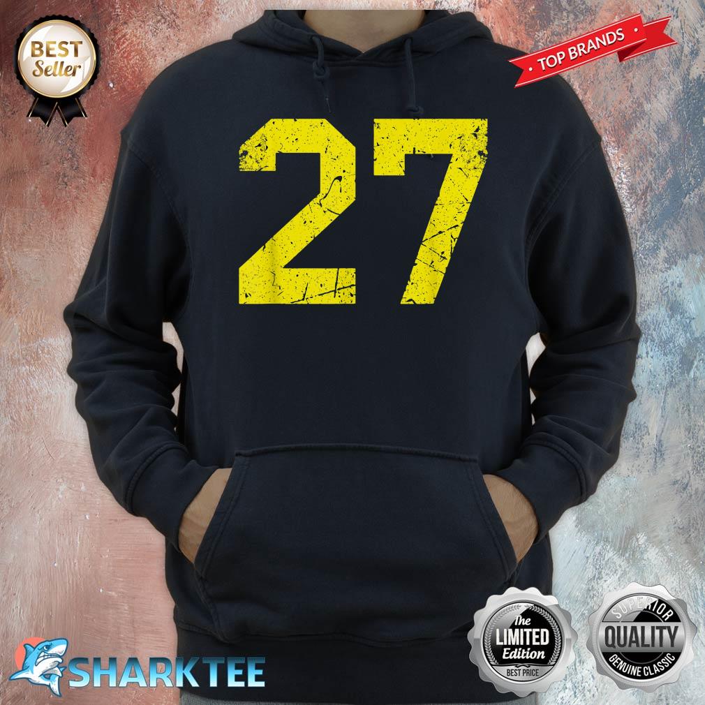 Lucky Number #27 Yellow Vintage Sports Player Fan Jersey Hoodie