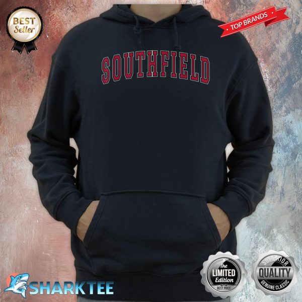 Southfield Michigan Souvenir Sport College Style Red Text Hoodie