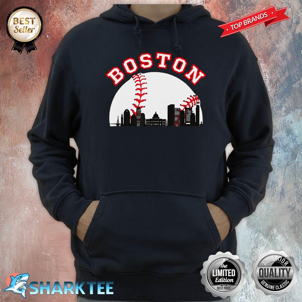 Boston Baseball Shirt Boston MA Cityscape BOS Skyline Hoodie