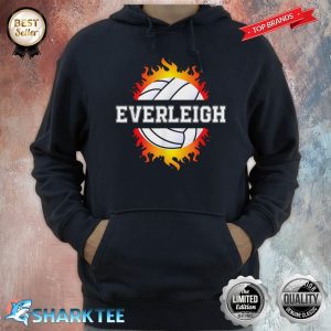 Everleigh Name Volleyball Player Girls Ball and Net Sports Hoodie