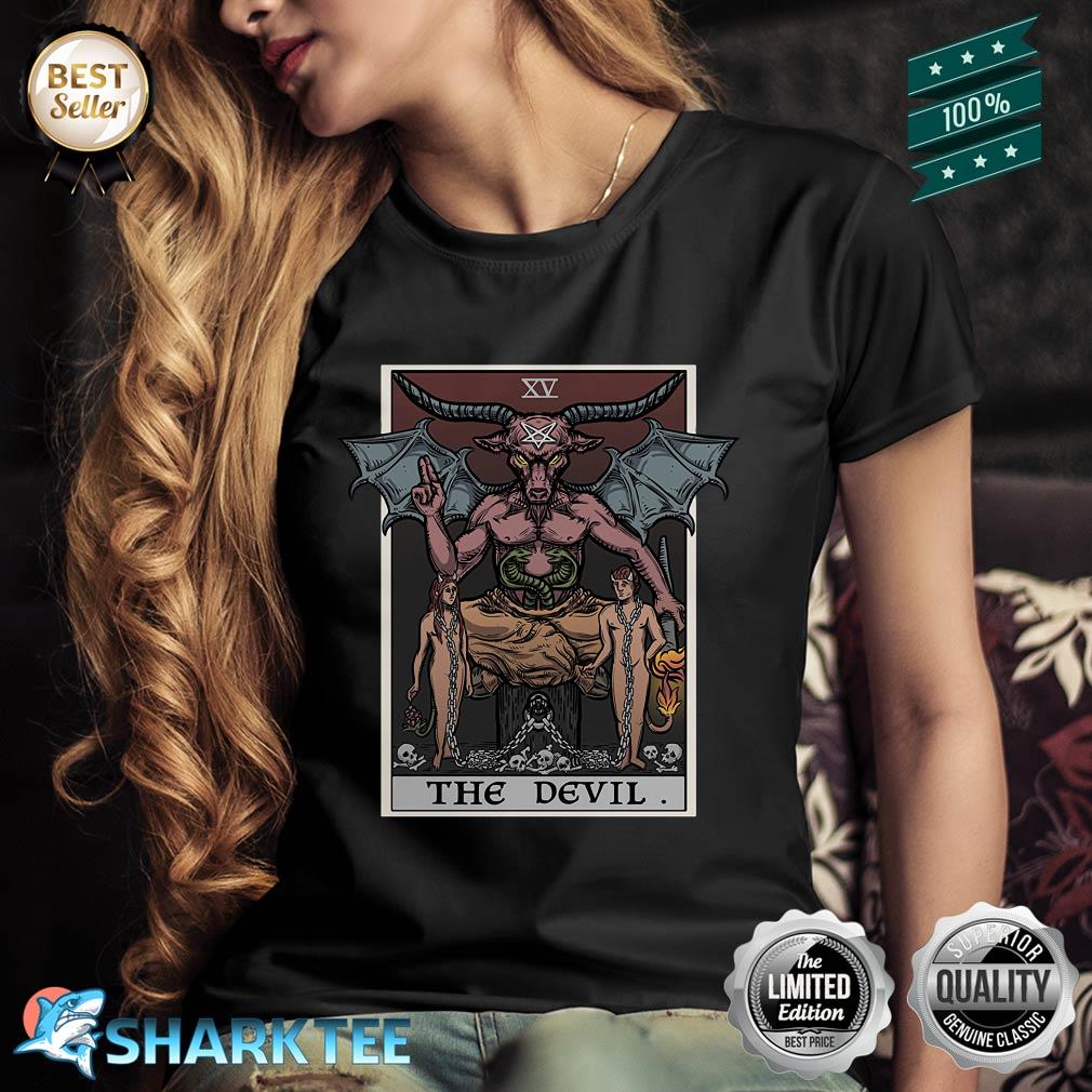 The Devil Tarot Card Halloween Baphomet Satanic Witch Gothic Shirt
