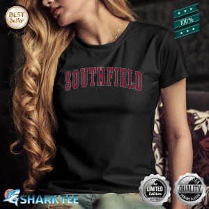 Southfield Michigan Souvenir Sport College Style Red Text Shirt