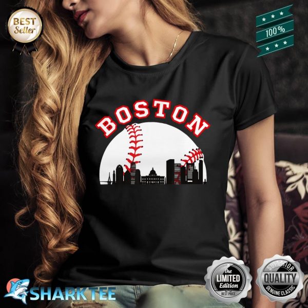 Boston Baseball Shirt Boston MA Cityscape BOS Skyline Shirt