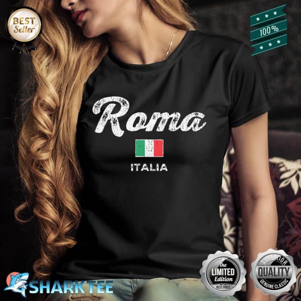Rome Italy Vintage Sports Script Roma Italia Shirt