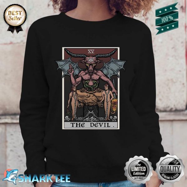 The Devil Tarot Card Halloween Baphomet Satanic Witch Gothic Sweatshirt