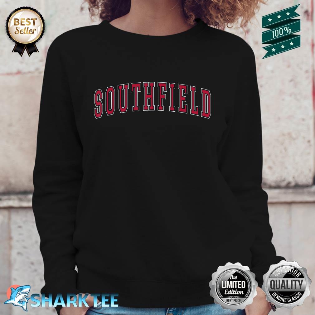 Southfield Michigan Souvenir Sport College Style Red Text Sweatshirt