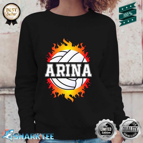 Arina Name Volleyball Player Girls Ball and Net Sports Fan Premium Sweatshirt