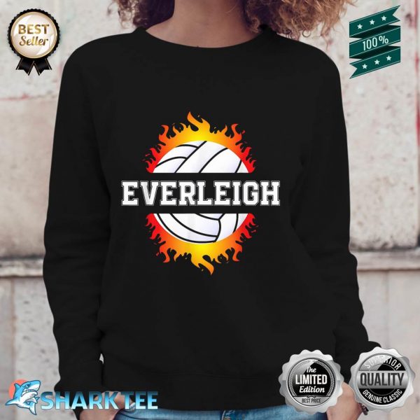 Everleigh Name Volleyball Player Girls Ball and Net Sports Sweatshirt
