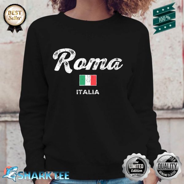 Rome Italy Vintage Sports Script Roma Italia Sweatshirt