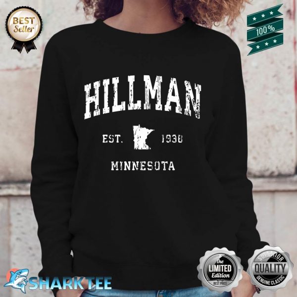Hillman Minnesota MN Vintage Athletic Sports Design Premium Sweatshirt