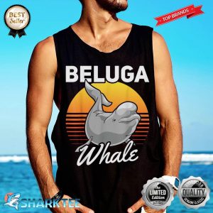 Retro Ocean Animal Ocean Mammal Sea Creature Beluga Whale Tank-top