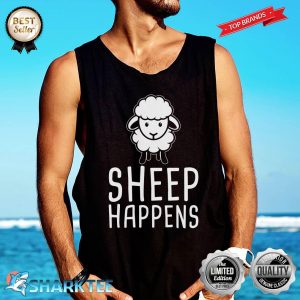 Sheep Happens Funny Farmer Sheep Lover Design Tank-top