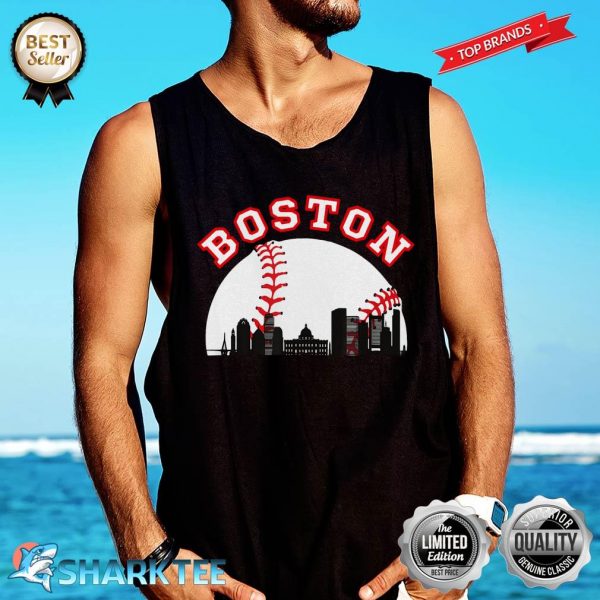 Boston Baseball Shirt Boston MA Cityscape BOS Skyline Tank-top