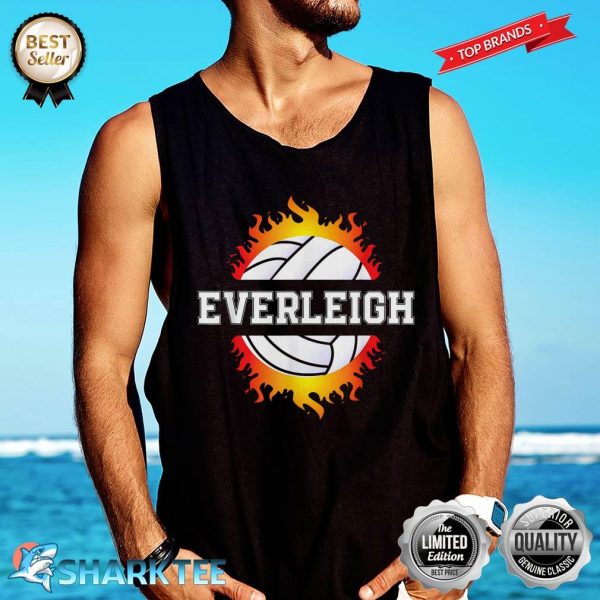 Everleigh Name Volleyball Player Girls Ball and Net Sports Tank-top